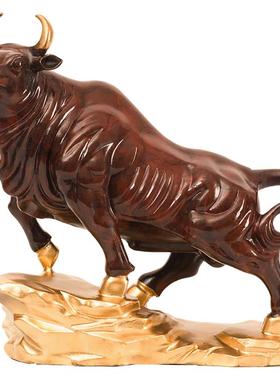 牛摆件牛气冲天炒股市客厅电视柜铜工艺品乔迁新居公司开业礼品