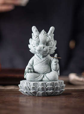 中式莲花台底座茶宠垫子摆件创意盖置杯垫鱼缸造景客厅茶桌装饰品