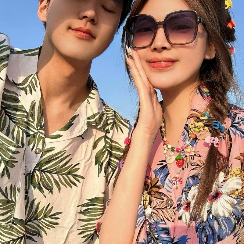 海南岛服花衬衫休闲男短袖夏季棉绸三亚旅游沙滩超薄衬衣家居套装,淘宝优惠券,粉丝福利购,淘宝优惠卷