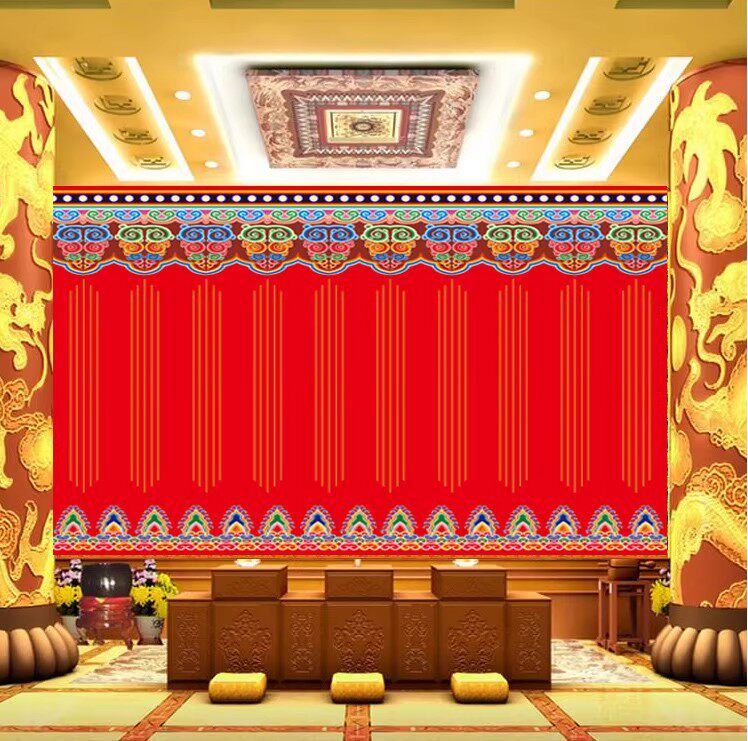 藏式墙纸西藏红寺庙壁纸少数民族红色壁布床头背景墙壁画背景墙纸,淘宝优惠券,粉丝福利购,淘宝优惠卷
