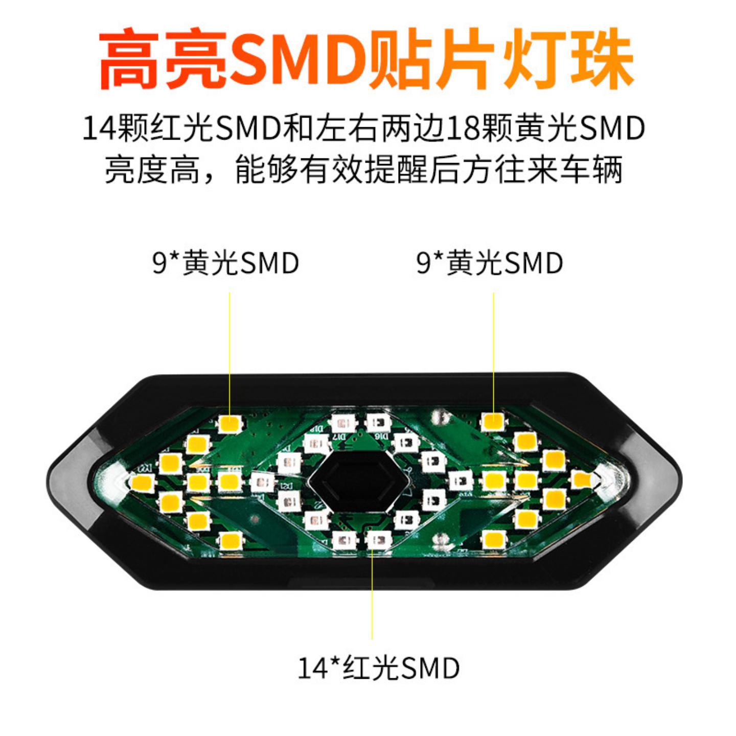 自行车灯遥控转向尾灯左右灯充电山地夜骑带喇叭防水警示灯 - 图0