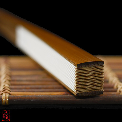 7寸8寸95寸手工仿古水磨玉竹宣纸折扇文玩扇子礼品扇老料玉竹苏工 - 图0