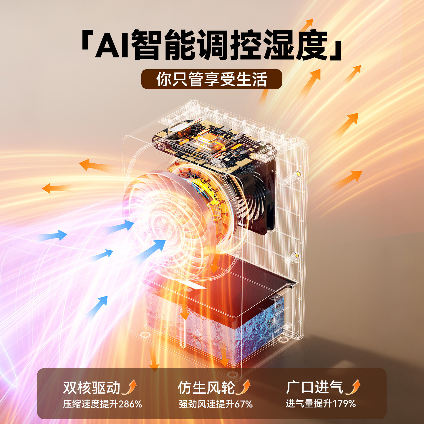 Dehumidifier household silent air purification and dehumidification all-in-one machine bedroom basement drying dormitory moisture absorber