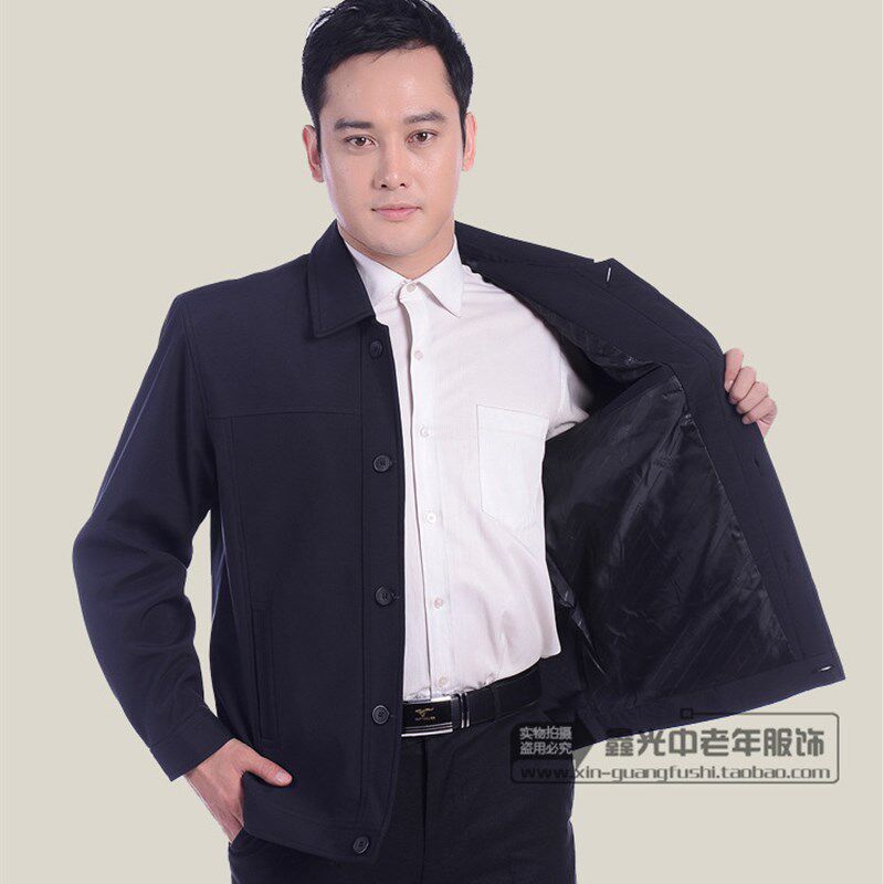 Hot selling lapel father middle-aged and elderly jackets men's tops elderly spring and autumn men's middle-aged outerwear