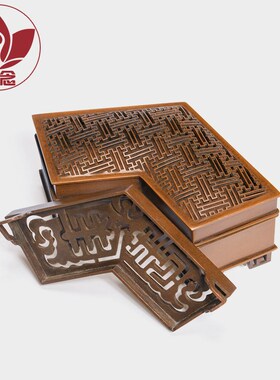 庆松堂苏工铜炉名家胡庆松制罄形万字印香炉复古紫铜熏香炉打香篆