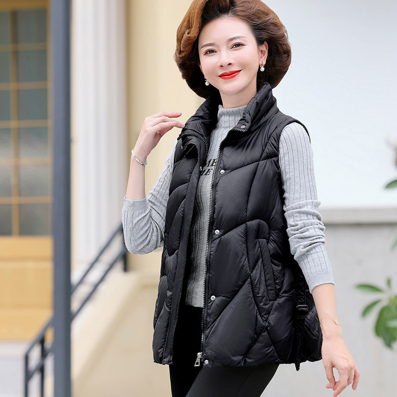 妈妈秋冬装羽绒棉马甲女短款洋气坎肩外穿中老年棉服背心马夹外套,淘宝优惠券,粉丝福利购,淘宝优惠卷