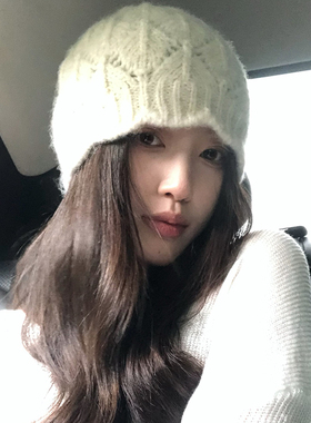 【猫仔kitten】花边针织帽女套头日系复古时髦瓜皮帽ins包头帽子