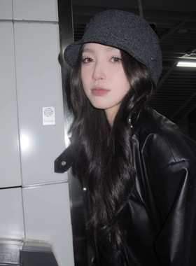 【猫仔kitten】复古堆堆帽女保暖防寒棉麻秋冬遮脸显脸小针织帽子