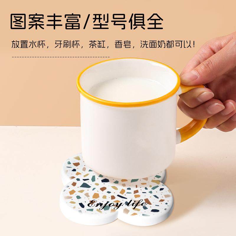 【三件套】洗手台面硅藻泥吸水垫浴室卫生间洗手台沥水垫皂托杯垫,淘宝优惠券,粉丝福利购,淘宝优惠卷