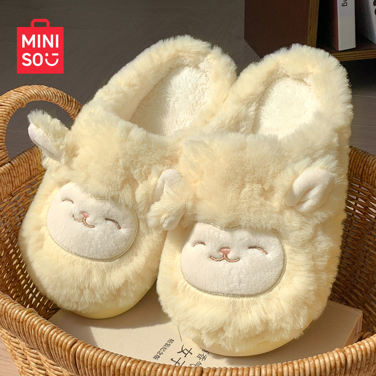 名创优品包跟棉拖鞋女冬2026新款羊咩咩居家室内防滑月子鞋棉鞋男,淘宝优惠券,粉丝福利购,淘宝优惠卷