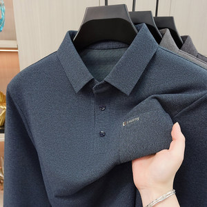 恒源祥男士长袖翻领POLO衫中老年T恤2026新款春季打底衫休闲上衣