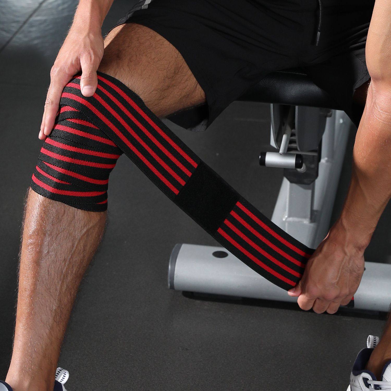 护膝健身弹力膝盖绷带绑带运动大腿深蹲训练绑腿力量护腿力量举,淘宝优惠券,粉丝福利购,淘宝优惠卷