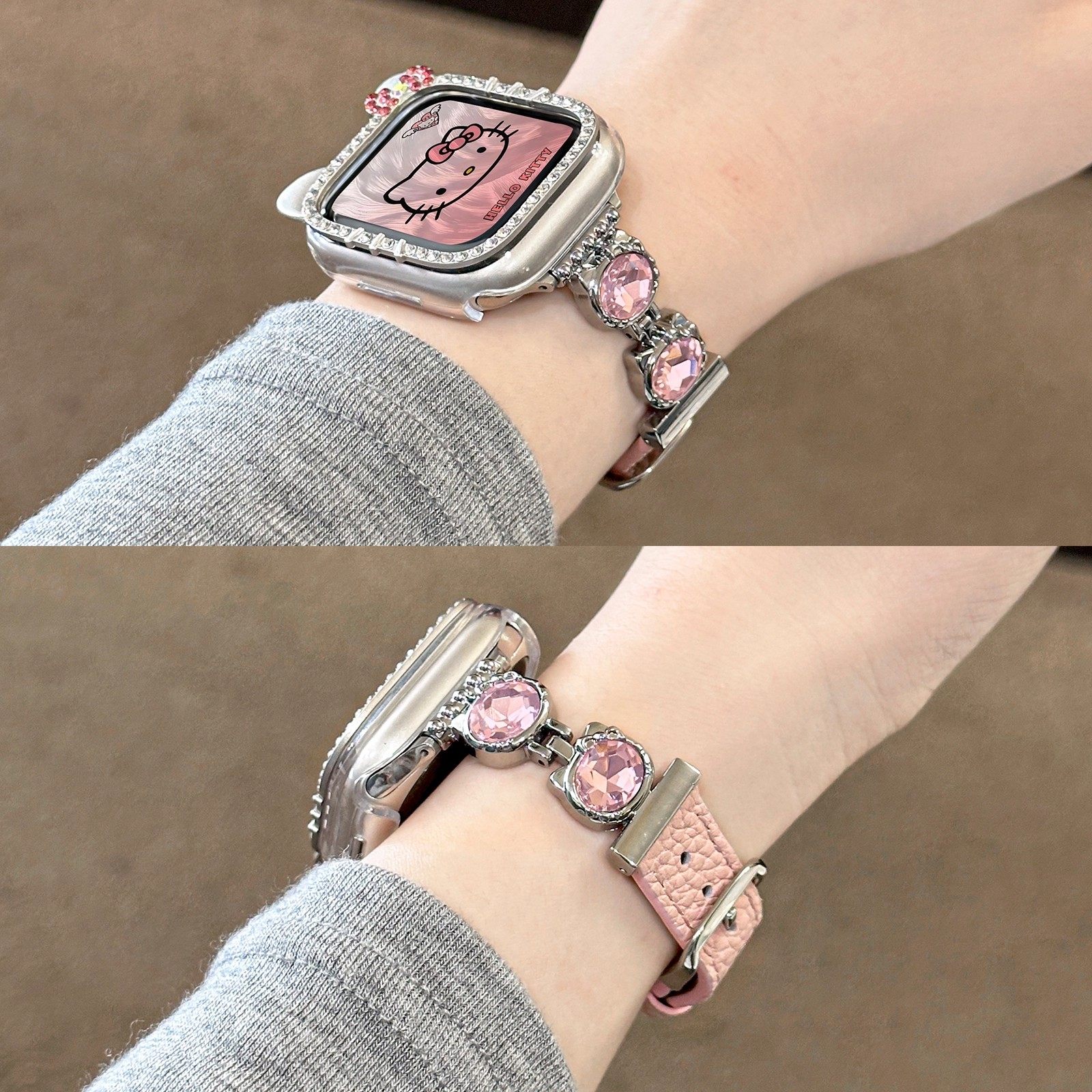 适用华为fit4手环保护壳镶钻kt小猫抗震防摔女镂空华为fit3硬壳边框手表小米九PRO手环可爱少女粉保护表套,淘宝优惠券,粉丝福利购,淘宝优惠卷