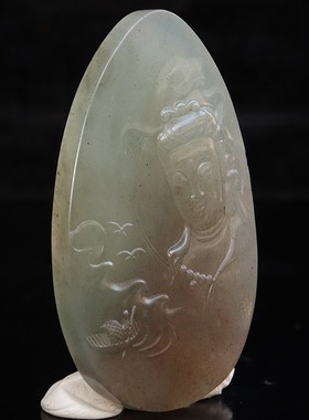 天然59*36*7mm21g玉石挂件桂林鸡血玉石贵妃料黑底红男士求佛