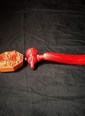 天然桃木兽头八卦镜挂件解决厕所卫生间对大门厨房卧室床木雕摆件