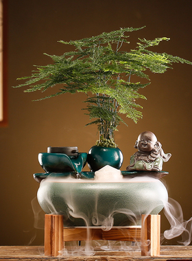 小型流水摆件招财转动摆设办公室创意开业礼品陶瓷客厅送礼品