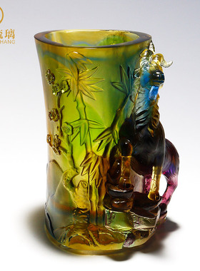 琉璃生肖羊笔筒办公室装饰摆件老板桌高档生日礼物高档送领导老师