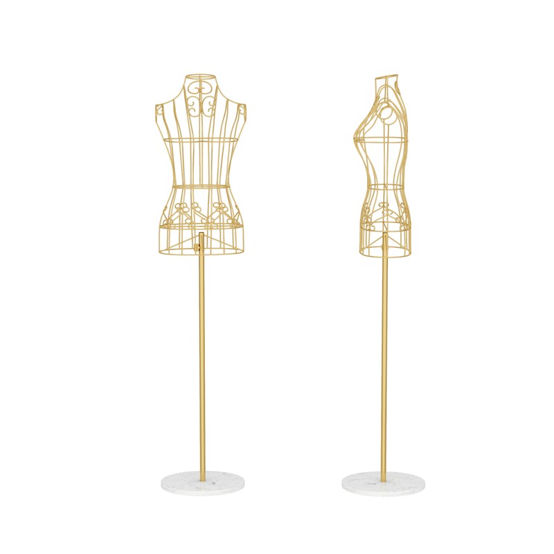 店铺铁艺模特架拍照女全身人体服装模型婚纱展示架镂空半身挂衣架 - 图3