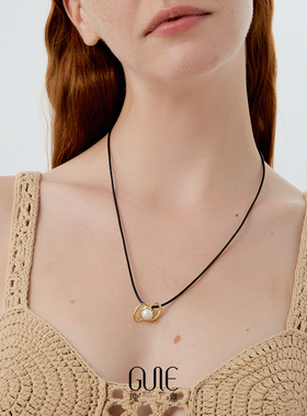 瑰意蝴蝶环珍珠项链女高级感小众抽拉绳子镀金925银2025新款首饰