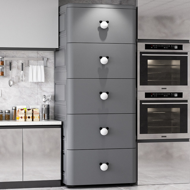 Thickened drawer storage cabinet household living room cabinet bedroom simple bedside table multi-layered slit storage cabinet