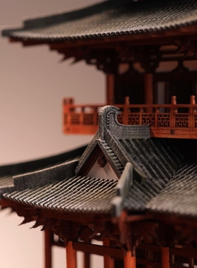 木上匠逍遥楼古建筑模型桌面摆件