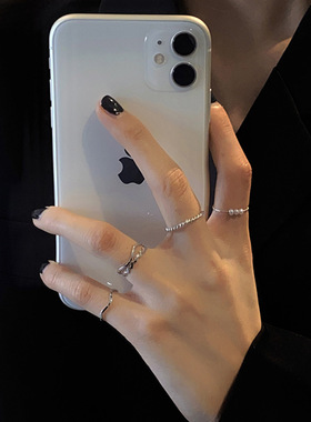 新款套装五件套组合日韩简约波浪形珍珠戒指个性指环闺蜜同款尾戒