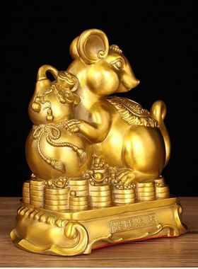 室内黄铜十二生肖摆件鼠牛虎兔龙蛇马羊猴鸡狗猪补缺角招财工艺品