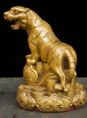 室内铜老虎摆件纯铜老虎家居生肖虎上山虎虎啸山林办公室家具客厅
