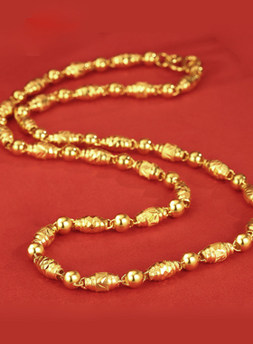 金包银黄金项链女款素链节节高升