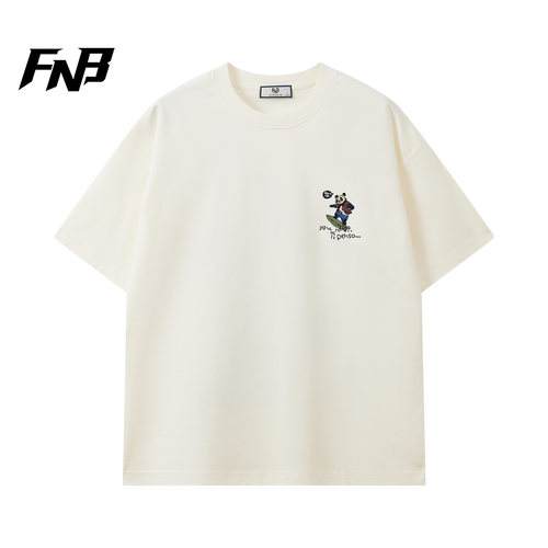 FNB美式潮牌2026新款卡通熊猫印花男女短袖T恤宽松百搭街头风休闲 - 图1