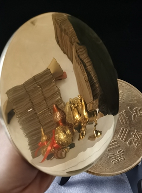 纯铜八卦镜圆镜凸镜结婚镜家用窗户庭院挂件光面凸镜黄铜镜