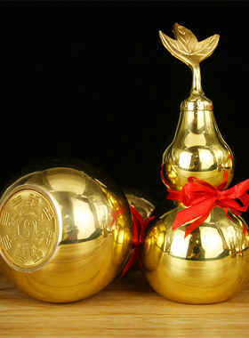 新品铜葫芦摆件开盖光面葫芦v空心八卦葫芦挂件家居装饰品客厅玄