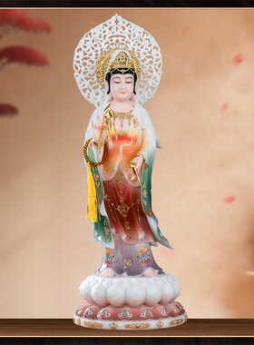 极速汉白玉西方三圣站像阿弥陀佛观音菩I萨大势至菩萨接引像家用