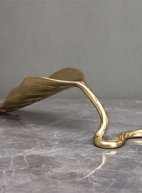 极速新中式黄f铜树叶酒架样板房售楼部卧室书房餐厅客厅桌面饰品