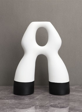 极速简约现代创意黑白树脂染色体几何工I艺样板间售楼部家居玄关