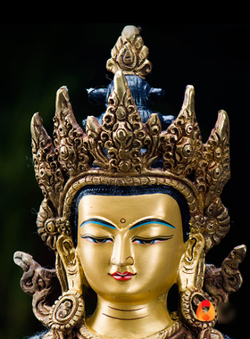 新品长寿铜像10寸青铜镀金仿古尼泊尔手工家Q用现代无量寿佛摆件