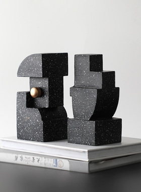 极速北欧样板间书o挡树脂摆件创意家居别墅书房装饰品摆件