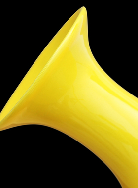 景德镇陶瓷花瓶创意房间纯黄色颜色釉装饰品客厅摆件办公室工艺品