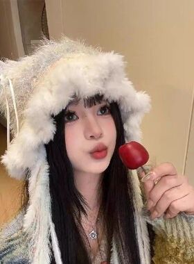 女士防寒帽子甜美可爱猫耳朵
