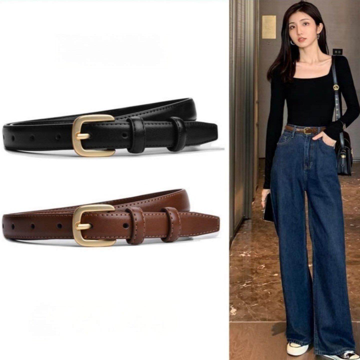 新款MUl日本针扣皮带男潮ins韩版牛仔裤腰带年轻人简约男女百搭