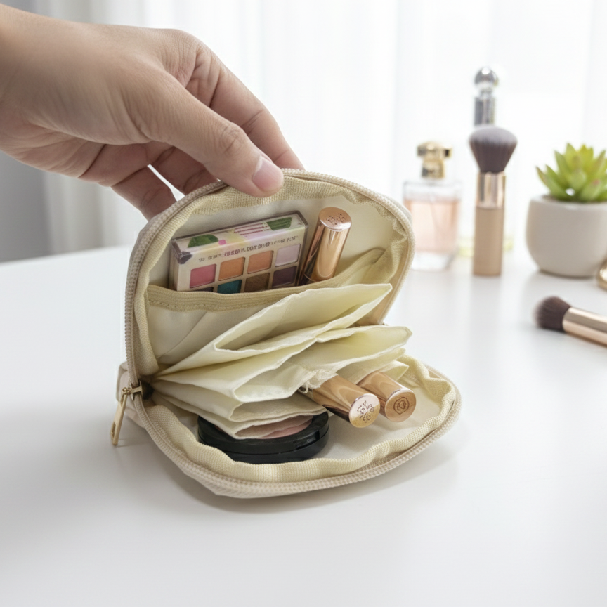 简约日韩风女士首饰收纳包便携迷你化妆包拉链收纳包首饰袋ins风,淘宝优惠券,粉丝福利购,淘宝优惠卷
