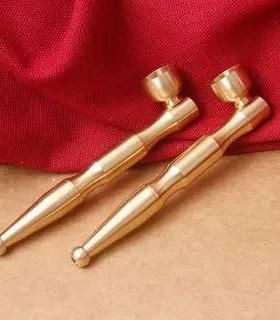 黄铜烟斗老式烟袋烟杆便携金属烟枪两用带过滤烟嘴复古两用旱烟杆