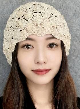 新款镂空针织蕾丝花朵女士透气