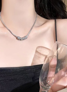 【下单立减50】男女同款闪钻圆环吊坠项链冷淡风时尚百搭_YT