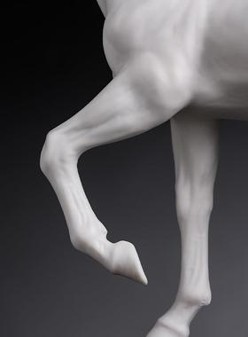 中国白陶瓷马到成功摆件蔡国海大师雕塑艺术品摆件办公室摆设礼品