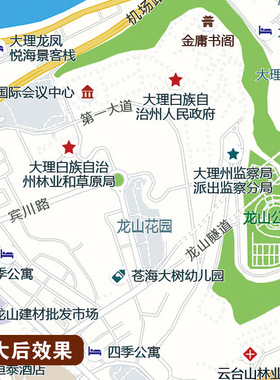 2025新款大理市区地图定制全国办公室挂图省市地图高清打印电子版