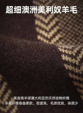 Jeep羊毛针织围巾秋冬复古男女