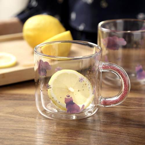 明尚德双层玻璃杯杯子马克杯咖啡杯玻璃水杯女生礼品创意 - 图0
