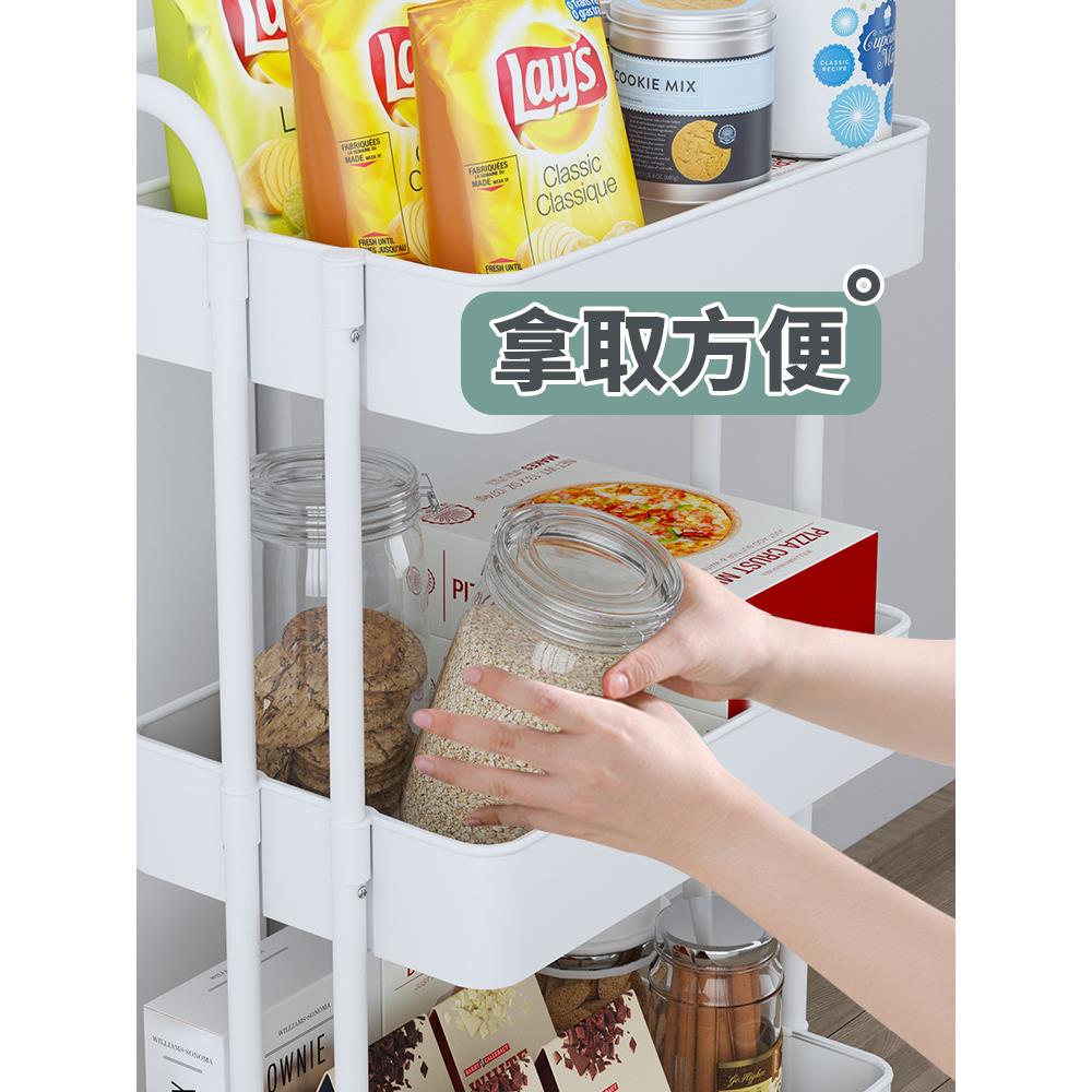 厨房置物架落地多层蔬菜篮收纳储物架子可移动小推车用品家用大全 - 图1