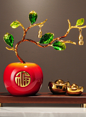 新中式招财福果苹果摆件